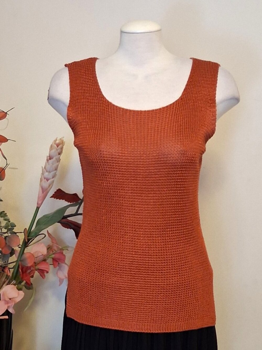 High Quality Orange Summer Stretchy Camisole Knitwear Tank Top  14